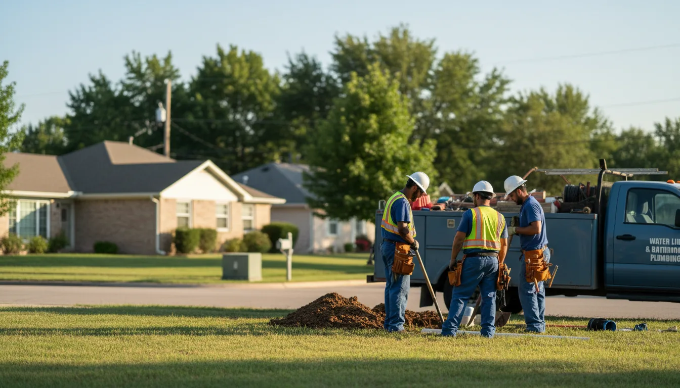 Residential water line and bathroom plumbing service in Enon, OH